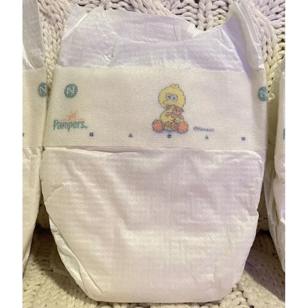 Vintage 90s Pampers Baby Dry Sesame Street Henson Diaper Newborn Big‎ Bird